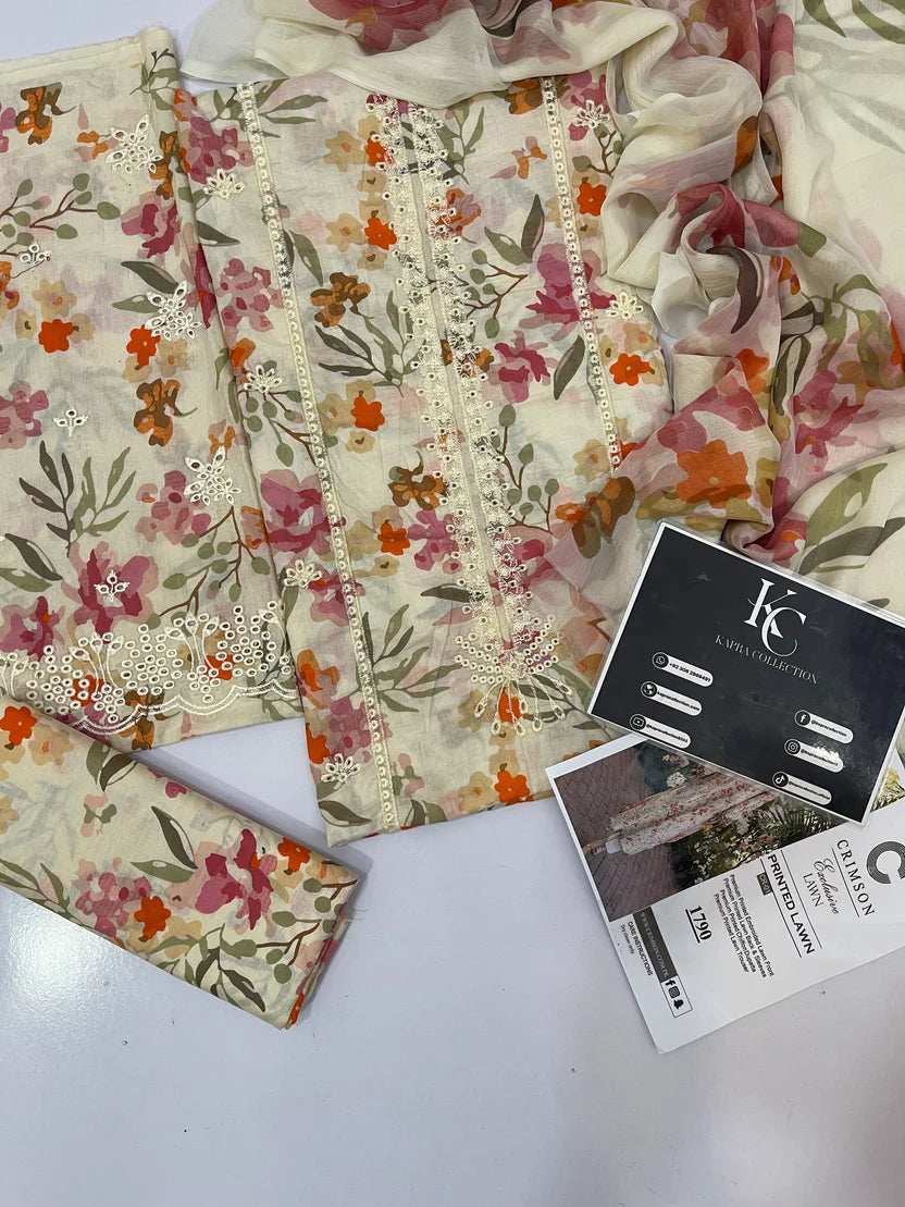 Printed Unstitched Lawn Suit