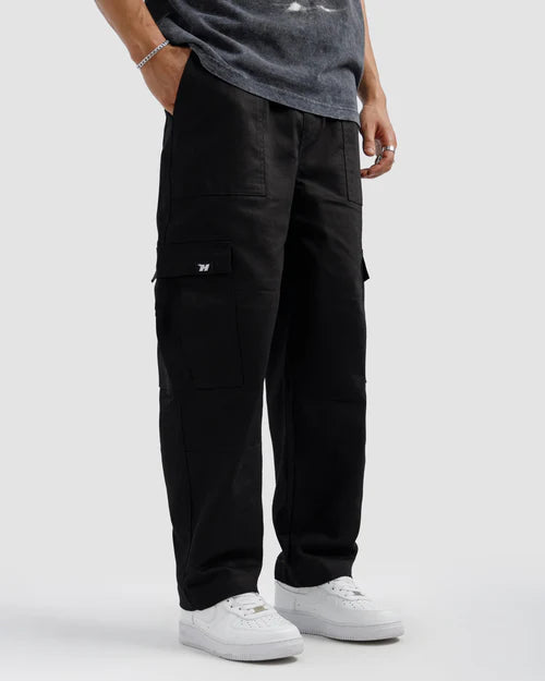 Black Cargo Pants for Men Zaytra side view