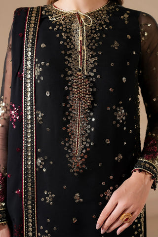 Embroidered chiffon Luxury Black Dress