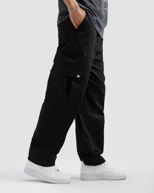 Black Cargo Pants for Men Zaytra walking view