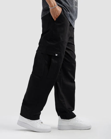 Black Cargo Pants for Men Zaytra walking view