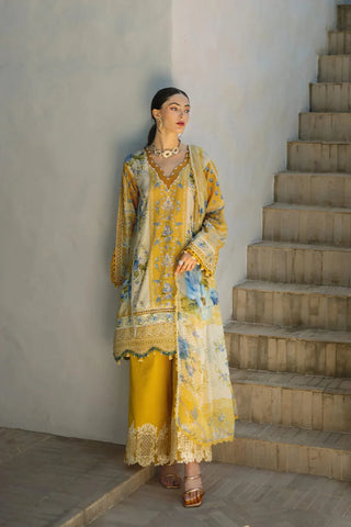 03-Piece Embroidered Lawn Digital Print Dress