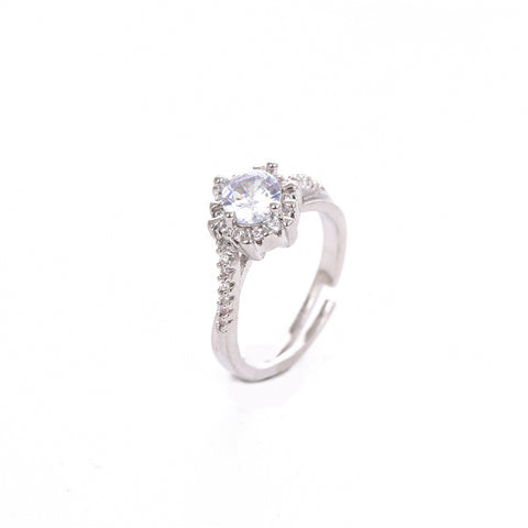 Elegant Six-Prong Simulated Diamond Ring for Women
