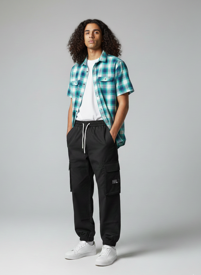 New Man Streetwear Cargo Pant in Black Color 