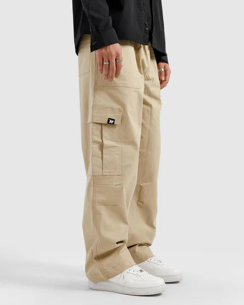 Beige Cargo Pants for Men Zaytra side view