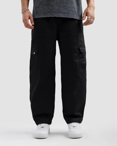 Black Cargo Pants for Men Zaytra front view