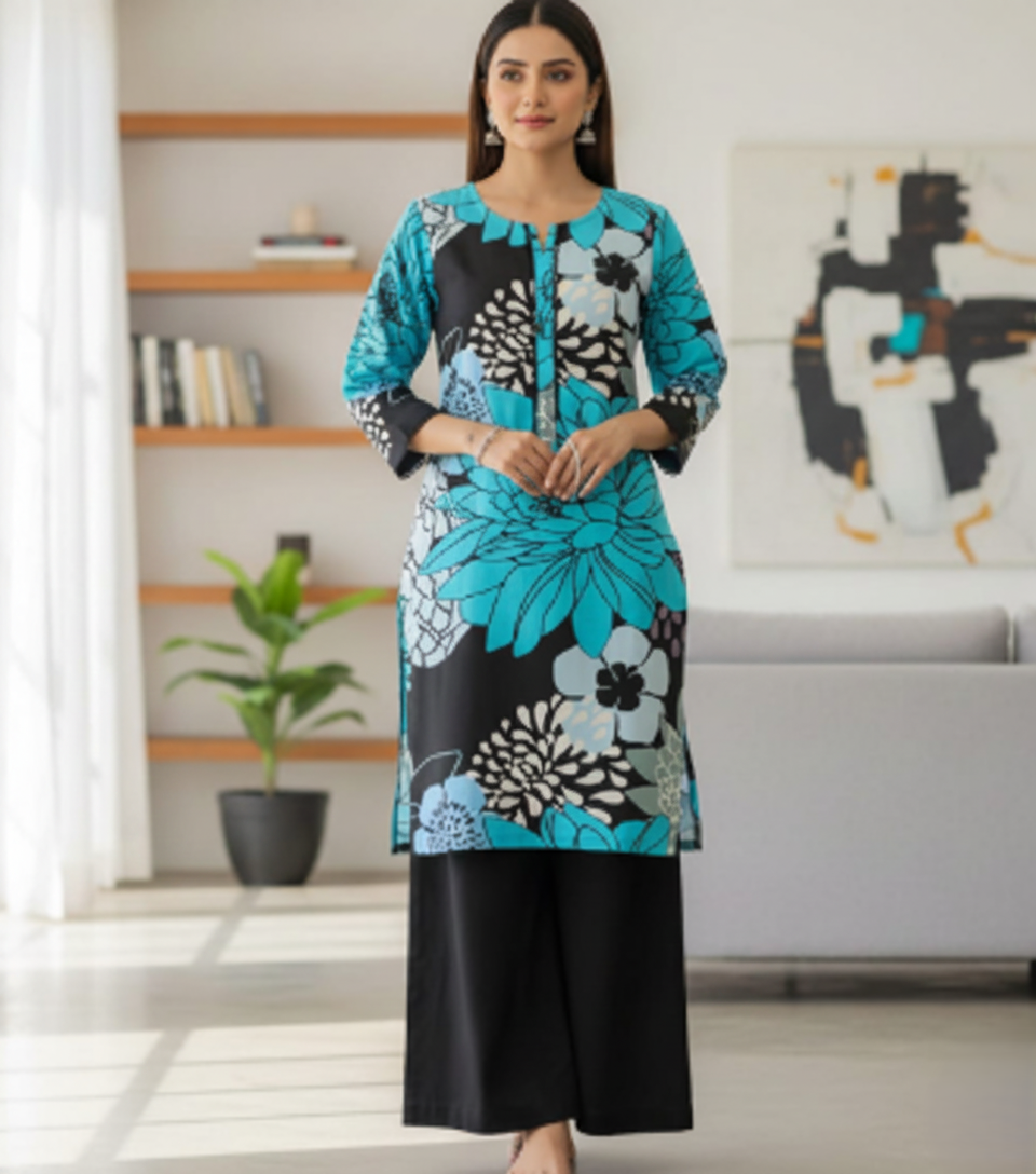Stylish Printed Kurti For Woman 2piece Co ord Set