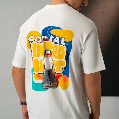 man woman Zaytra Social Introvert Oversized Graphic T-Shirt Shirt Street Vibe Edition for Men in Pakistan,Quality