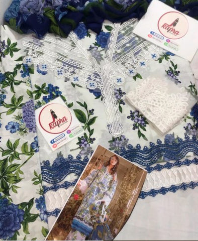 Woman Printed 3pcs Unstitched Suit 