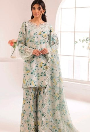 Woman Printed Stylish Design Unstitched 3pcs Suit For Woman in Pakistan