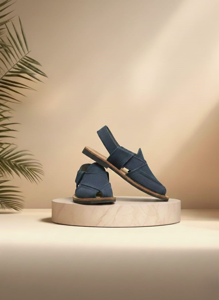 Pair of blue Norozi Chappal For Eid and Daily Wear in Zaytra