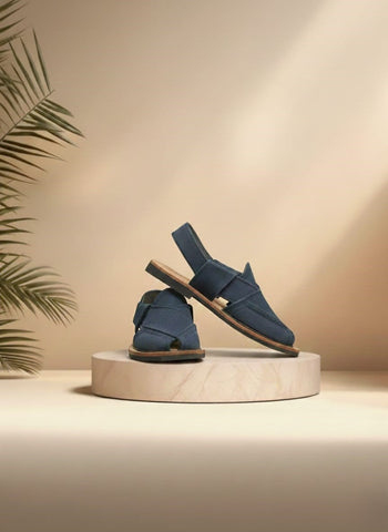 Pair of blue Norozi Chappal For Eid and Daily Wear in Zaytra