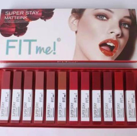 Super Glow Matte Ink Lipstick Kit (Pack of 12)