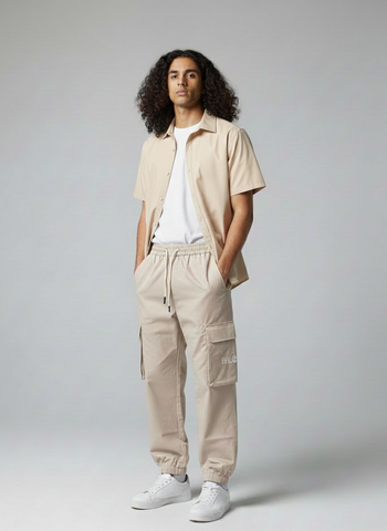 New Man Streetwear Cargo Pant in Beige Color 