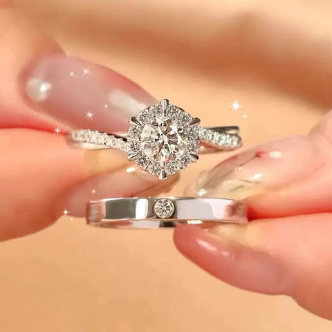 Elegant Six-Prong Simulated Diamond Ring for Women